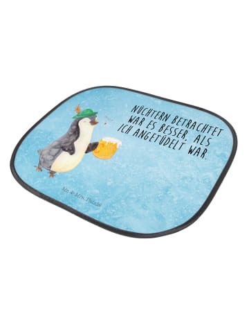Mr. & Mrs. Panda Auto Fensterblende Pinguin Bier mit Spruch in Eisblau