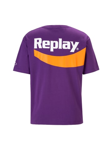 Replay T-shirt Piece Dyed Heavy Cotton Jersey in violett