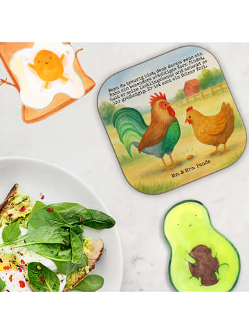 Mr. & Mrs. Panda Untersetzer für Gläser Hahn Korn Design mit Spruch in Weiß