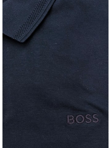 BOSS Langarm Polo Interlock in Dark blue