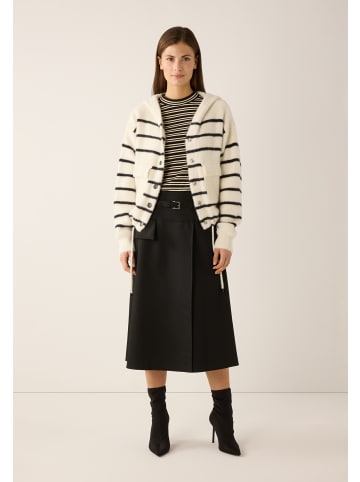 More & More kuschelige Strickjacke, Kapuze in offwhite/black