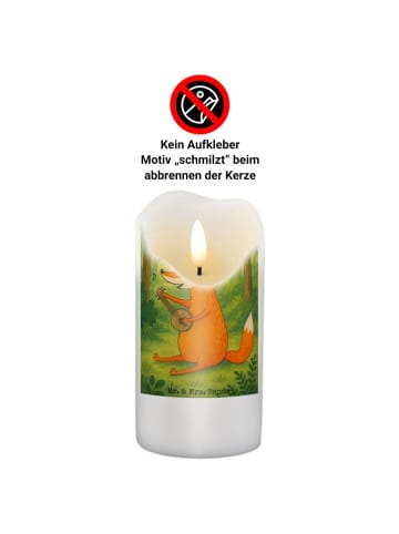 Mr. & Mrs. Panda Kerze Fuchs Gitarre Design ohne Spruch in Weiß