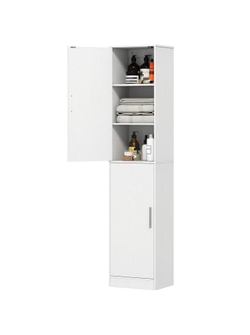 HOMCOM Badezimmerschrank-40L x 35B x 180H cm-Weiß