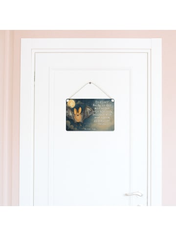 Mr. & Mrs. Panda holzbild Fledermaus Flügel Design mit Spruch in Weiß