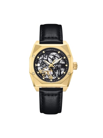 Elliott Lederarmbanduhr in Rose Gold/Black