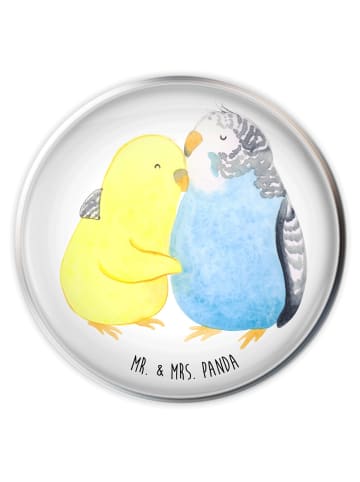 Mr. & Mrs. Panda Waschbecken Ablaufstopfen Wellensittich Liebe o... in Weiß