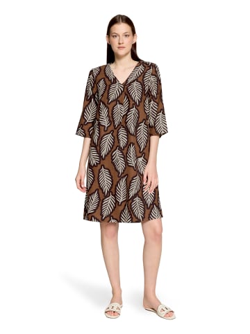 CARTOON Sommerkleid mit Muster in Weiß/Braun