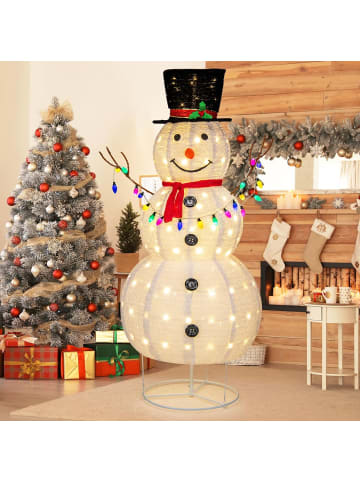 COSTWAY 180 cm LED Schneemann beleuchtet in Weiß