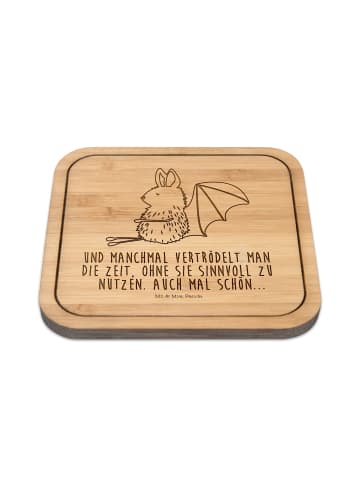 Mr. & Mrs. Panda Untersetzer Kork Fledermaus Sitzen mit Spruch in Transparent