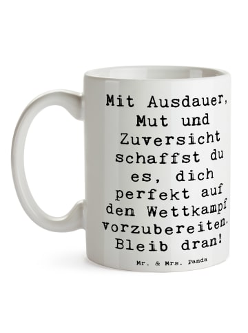 Mr. & Mrs. Panda Mug Spruch Wettkampfvorbereitung meistern mit S... in Weiß