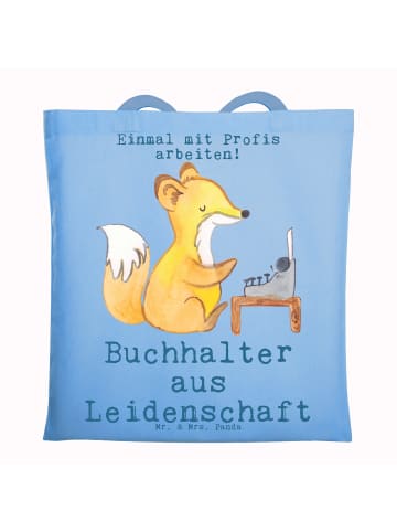 Mr. & Mrs. Panda Tragetasche Buchhalter Leidenschaft mit Spruch in Sky Blue