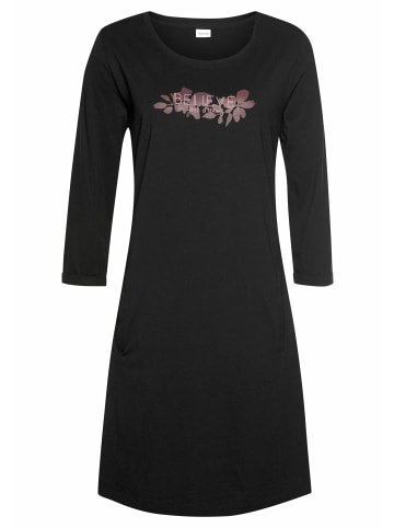 LASCANA Sleepshirt in schwarz-violett