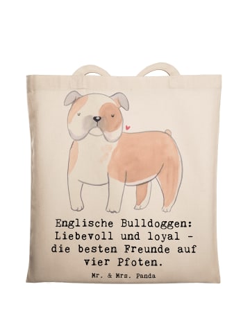 Mr. & Mrs. Panda Umhängetasche Englische Bulldogge Freunde mit S... in Creme