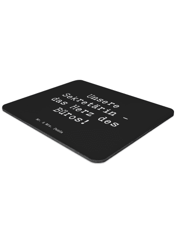 Mr. & Mrs. Panda Mausunterlage Spruch Sekretärin Herz mit Spruch in Schwarz