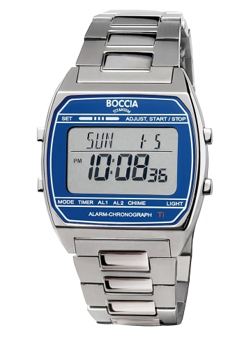 Boccia Unisex-Armbanduhr Digital Titan Blau