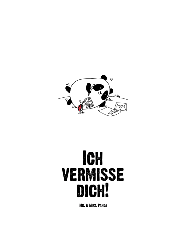 Mr. & Mrs. Panda Thermosflasche Panda Vermissen mit Spruch in Weiß