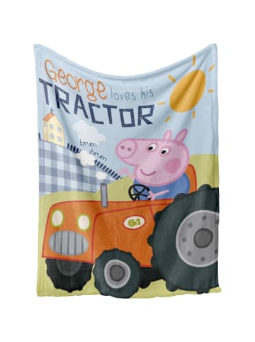 Peppa Pig Kuscheldecke George & Traktor in multicolor
