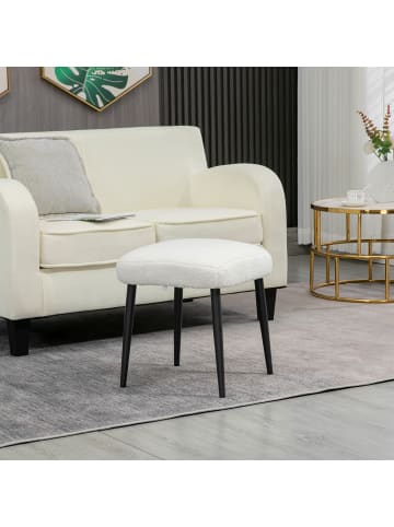HOMCOM Fußhocker in Cremeweiß 42L x 42B x 44H cm