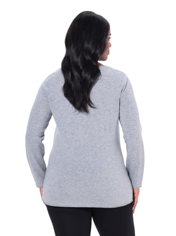 Ulla Popken Pullover in hellgrau mélange