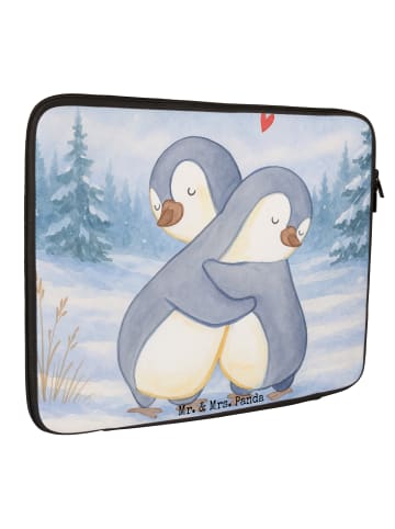 Mr. & Mrs. Panda Laptop Tasche Pinguine Kuscheln Design ohne Spruch in Weiß