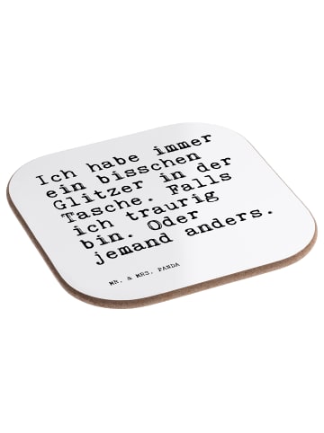 Mr. & Mrs. Panda Glasuntersetzer Ich habe immer ein... mit Spruch in Weiß