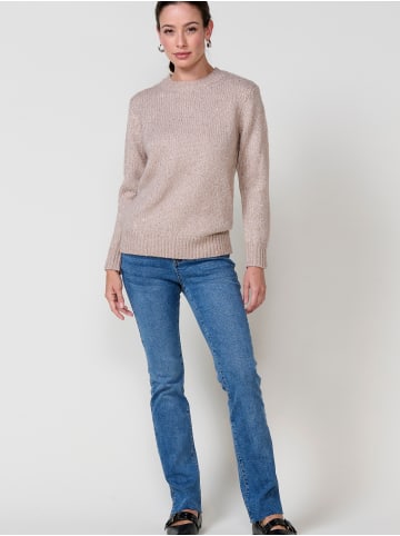 KOROSHI Women's sweater knit sequin detail in beige