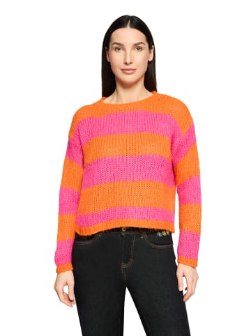 CARTOON Strickpullover mit Rundhalsausschnitt in Orange/Pink