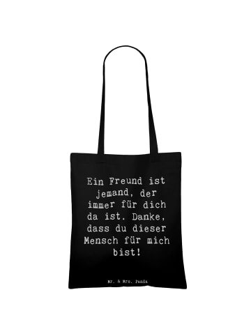 Mr. & Mrs. Panda Tote Bag Spruch Freund fürs Leben mit Spruch in Schwarz