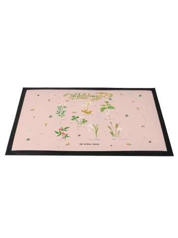 Mr. & Mrs. Panda Schmutzmatte Wildblumen mit Spruch in Bunt