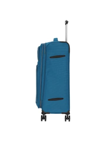 D&N Travel Line 9204 - 4-Rollen-Trolley M 66 cm erw. (schwarz) in blau
