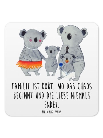 Mr. & Mrs. Panda Untersetzer Koala Familie mit Spruch in Weiß