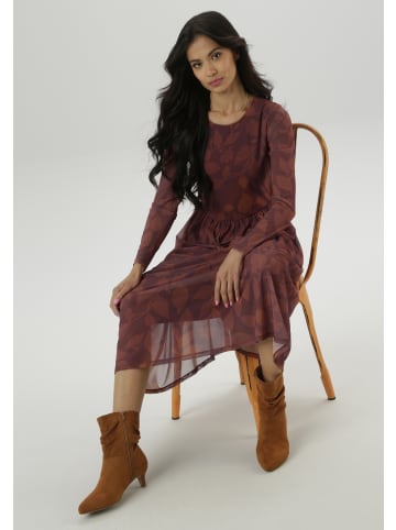 Aniston SELECTED Midikleid in ocker- cognac