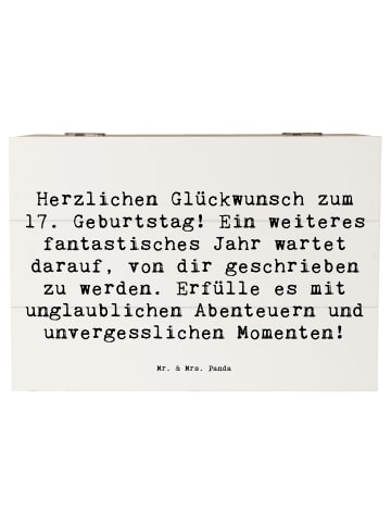 Mr. & Mrs. Panda Schatzkiste Spruch 17. Geburtstag Abenteuer mit... in Weiß