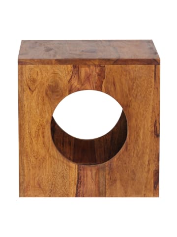 KADIMA DESIGN Beistelltisch MUMBAI Massivholz 35x35x35 cm Cube
