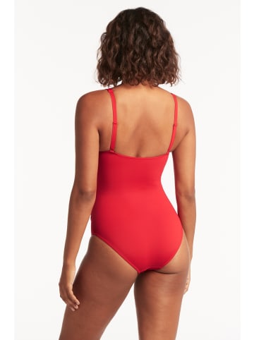 Sea Level Essentials Cross Front Multifit One Piece in RED