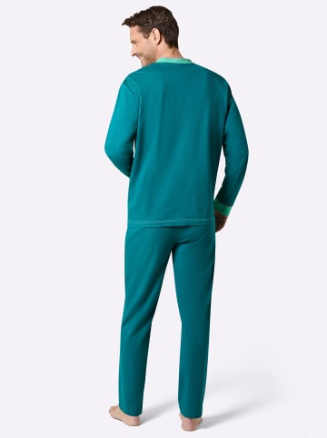 WITT WEIDEN Schlafanzug in aquapetrol-blaugrün-bedruckt