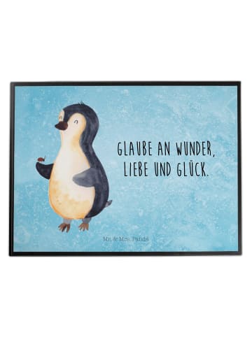 Mr. & Mrs. Panda Tischpad Pinguin Marienkäfer mit Spruch in Eisblau