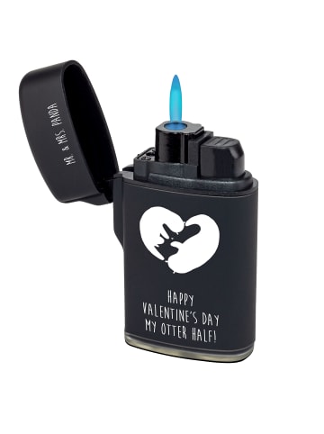 Mr. & Mrs. Panda sturmfeuerzeug Otter Valentine mit Spruch in Schwarz