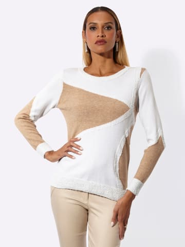 creation L Modal-Mix-Pullover in ecru-camel-meliert