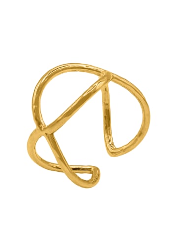 Steel_Art geschwungener Ring Damen Nerva goldfarben in Goldfarben