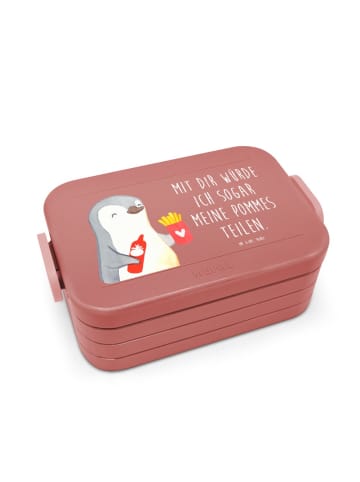 Mr. & Mrs. Panda Lunch Box Pinguin Pommes Motiv mit Spruch in Rot Pastell