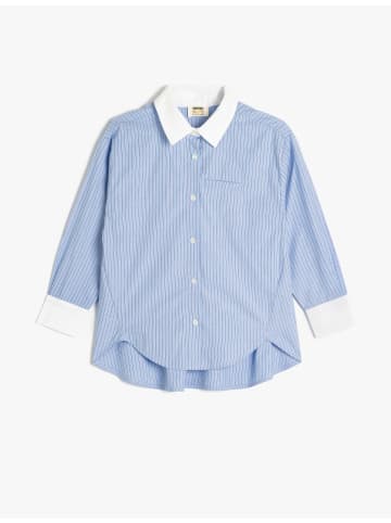 KOTON Shirt in Blau Gestreift