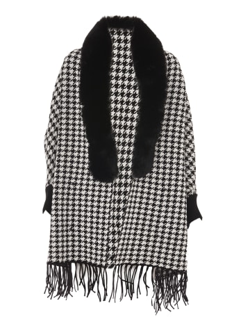 CHANI Poncho in Schwarz Wollweiss