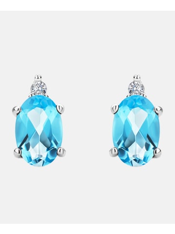 Diamant L'éternel Ohrringe aus 375 Weißgold mit Diamant mit Topas