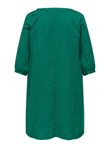 ONLY Carmakoma Midi-Kleid V-Ausschnitt 3/4 Arm regular fit in Grün