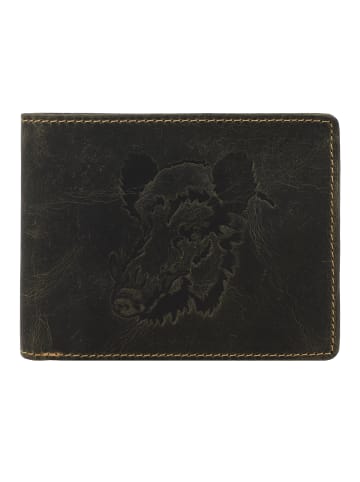 Greenburry Vintage Geldbörse Leder 12.5 cm in olive