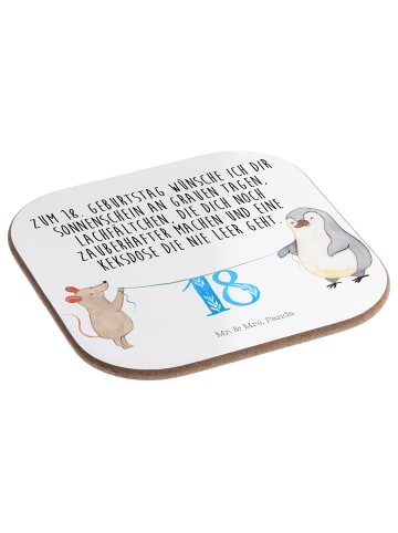 Mr. & Mrs. Panda Untersetzer für Gläser 18. Geburtstag Maus Ping... in Weiß