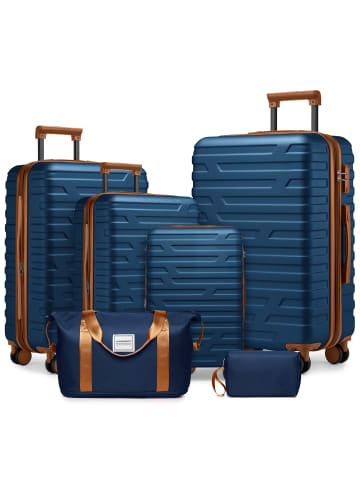 ABRIHOME Koffer set mit Reisetaschen und TSA-Schloss in Blau