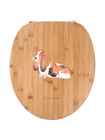 Mr. & Mrs. Panda Motiv WC Sitz Hund Basset Hound ohne Spruch in Braun