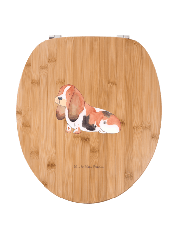 Mr. & Mrs. Panda Toilettendeckel Hund Basset Hound ohne Spruch in Braun